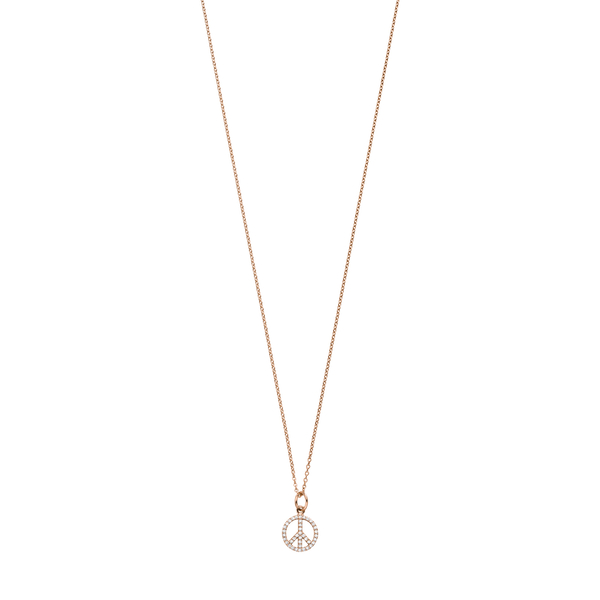 Leaf Jewelry Halskette Peace mit Zirkonia, 18 K Rosegold vergoldet Sonderangebot der Fabrik