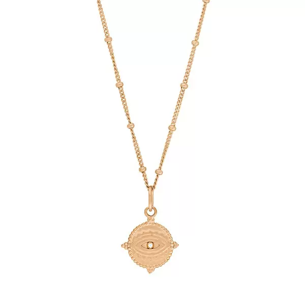 Leaf Jewelry Halskette Evil Eye, 45cm, 18 K Rosegold vergoldet Bis zu 55% Rabatt