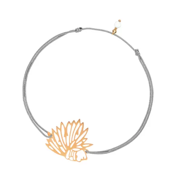 Leaf Jewelry Glücksbändchen Ethno, 18 K Rosegold, Grau 50% Rabatt mit kostenlosem Versand