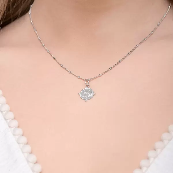 Leaf Jewelry Halskette Evil Eye, 45cm, 925 Sterlingsilber Fabrikladen
