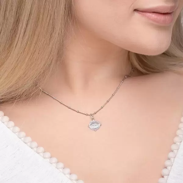 Leaf Jewelry Halskette Evil Eye, 45cm, 925 Sterlingsilber Fabrikladen