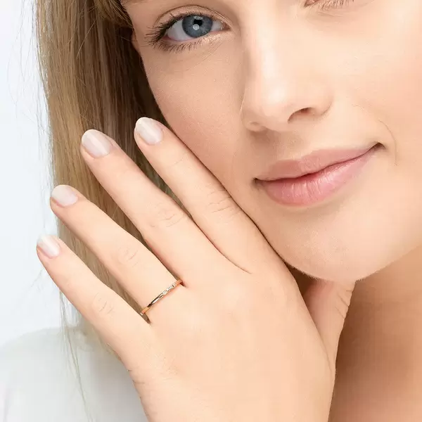 Leaf Jewelry Ring SPARKLE, small, 18 K Rosegold vergoldet, Gr.50 Schlussverkauf