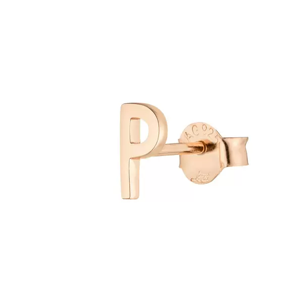 Leaf Jewelry Buchstabenstecker, 18K Rosegold vergoldet, 1 Stück, B Fabrikverkauf