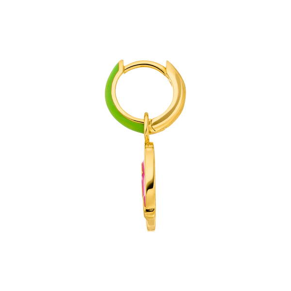 Leaf Jewelry Single Creole "LOL" EMOJI, 18 K Gelbgold vergoldet Flash Sale