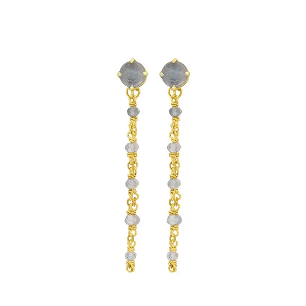 Leaf Jewelry Ohrhänger Flying Gem, Labradorit, 18 K Gelbgold vergoldet Preisnachlass