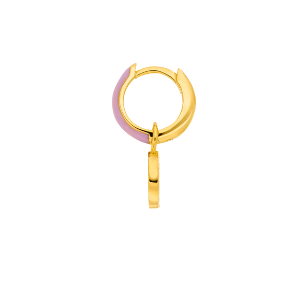 Leaf Jewelry Single Creole "Happy" EMOJI, 18 K Gelbgold vergoldet Muttertagsangebot