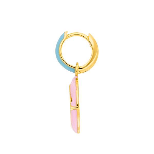 Leaf Jewelry Single Creole "Joy" EMOJI, 18 K Gelbgold vergoldet Jubiläumsangebot