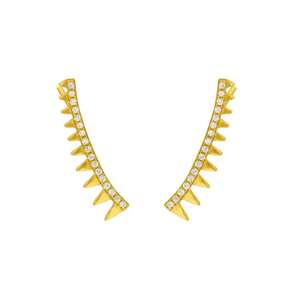 Leaf Jewelry Earclimber Memory II, 18 K Gelbgold vergoldet Heißer Verkauf