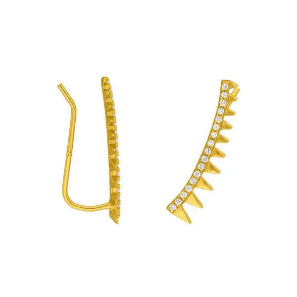 Leaf Jewelry Earclimber Memory II, 18 K Gelbgold vergoldet Heißer Verkauf