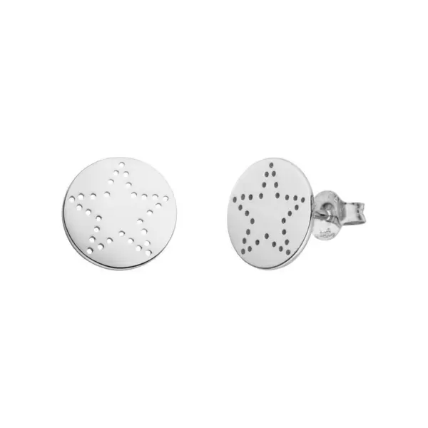 Leaf Jewelry Ohrstecker Mini-Disc STAR, 925 Sterlingsilber Exklusive Angebote