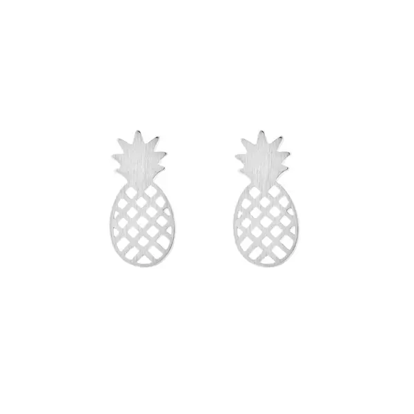 Leaf Jewelry Ohrstecker Ananas, matt, 925 Sterlingsilber Räumungsverkauf