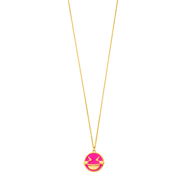 Leaf Jewelry Halskette "LOL" EMOJI, 18 K Gelbgold vergoldet Tägliche Deals