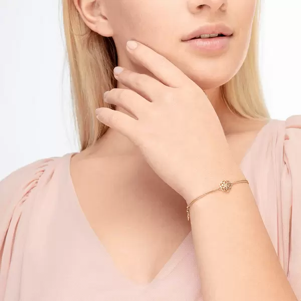 Leaf Jewelry Glücksbändchen Flower of Life, 18K Gelbgold vergoldet, Fuchisa Wochenangebot
