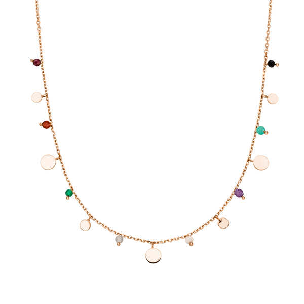 Leaf Jewelry Halskette Platelet Mix, 18 K Rosegold vergoldet Kostenlose Rückgabe