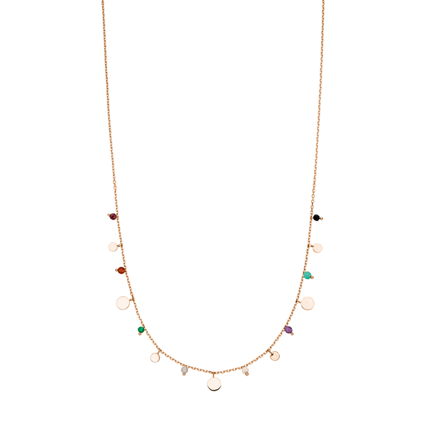 Leaf Jewelry Halskette Platelet Mix, 18 K Rosegold vergoldet Kostenlose Rückgabe