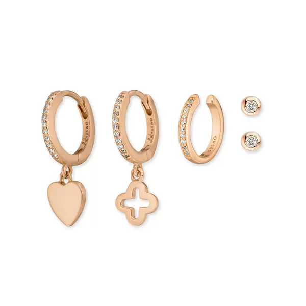 Leaf Jewelry Ear Mix, 5-er Set, 18 K Rosegold vergoldet Bis zu 60% Rabatt