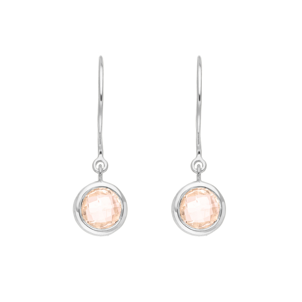 Leaf Jewelry Ohrhänger Solitär, Rosenquarz, 925 Sterlingsilber Sonderangebot der Fabrik