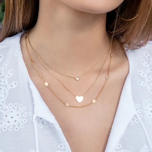 Leaf Jewelry Halskette Plättchen, kurz, Silber Nur noch ein Tag übrig