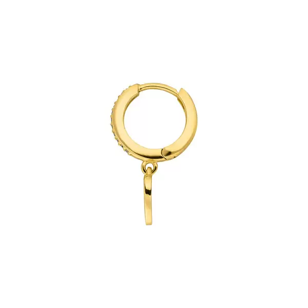 Leaf Jewelry Single Creole HEART/Zirkonia, 18 K Gelbgold vergoldet Super Rabatt