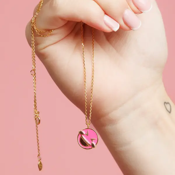 Leaf Jewelry Halskette "Joy" EMOJI, 18 K Gelbgold vergoldet Riesige Rabatte