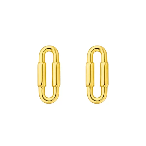 Leaf Jewelry Silber Ohrstecker, Gelbgold, Karabiner 50% Rabatt mit kostenlosem Versand