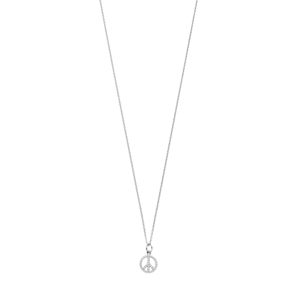 Leaf Jewelry Halskette Peace mit Zirkonia, 925 Sterlingsilber Fabrikladen