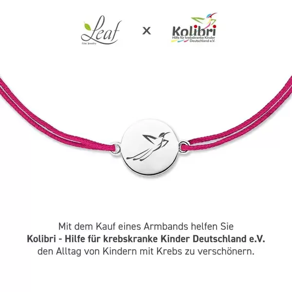 Leaf Jewelry Charity Armband KOLIBRI, Fuchsia zollfrei