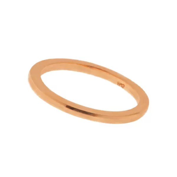 Leaf Jewelry Basic Ring, 18 K Rosegold vergoldet, Größe 46 Angebote