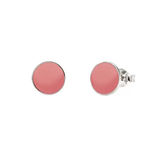 Leaf Jewelry Ohrstecker Circles Emailliert, 925 Sterlingsilber, peach Hotsell