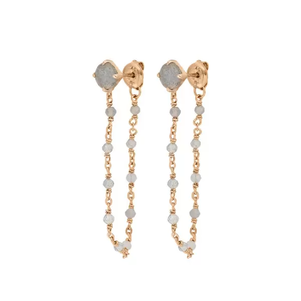 Leaf Jewelry Ohrhänger Flying Gem, Labradorit, 18 K Rosegold vergoldet Kostenloser Versand