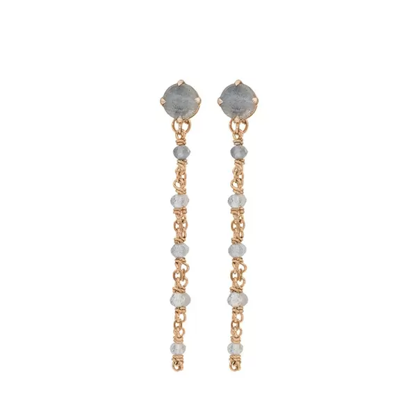 Leaf Jewelry Ohrhänger Flying Gem, Labradorit, 18 K Rosegold vergoldet Kostenloser Versand