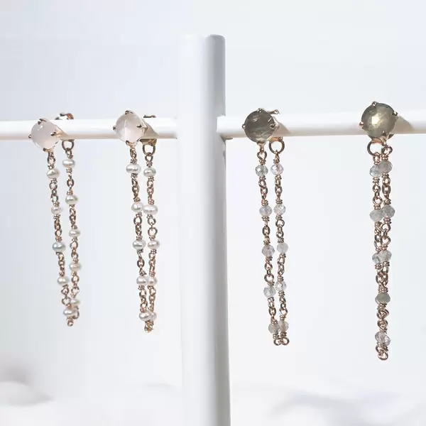 Leaf Jewelry Ohrhänger Flying Gem, Labradorit, 18 K Rosegold vergoldet Kostenloser Versand