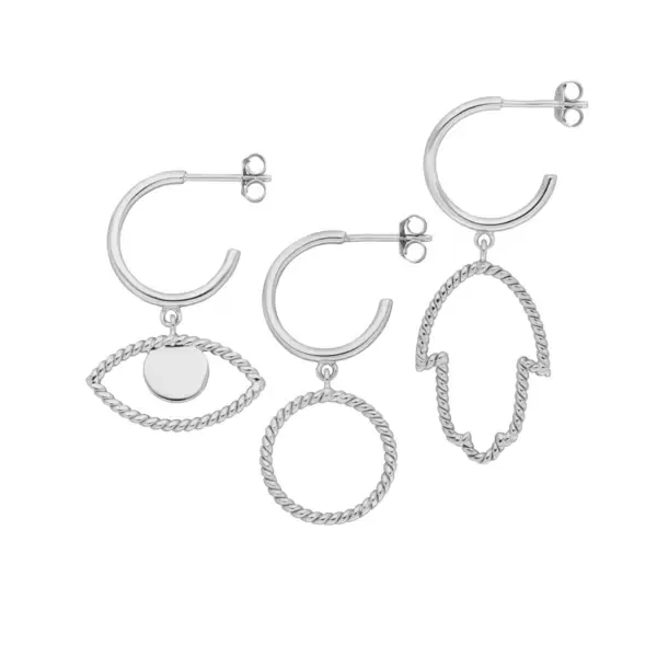 Leaf Jewelry Single Creole Circle Twist, 925 Sterlingsilber Rabatt