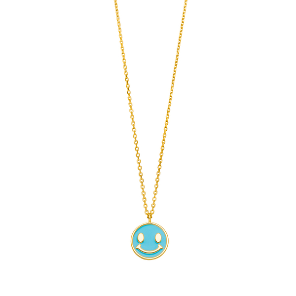 Leaf Jewelry Halskette "Happy" EMOJI, 18 K Gelbgold vergoldet Weihnachtsangebot