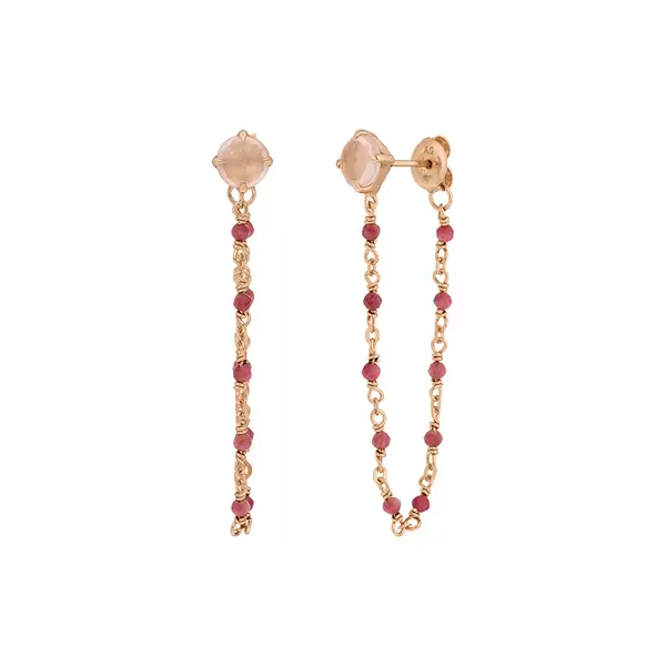 Leaf Jewelry Ohrhänger Flying Gems, Rosenquarz, 18 K Rosegold vergoldet Valentinstagsangebot
