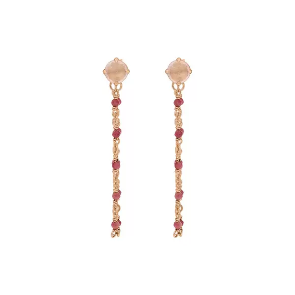 Leaf Jewelry Ohrhänger Flying Gems, Rosenquarz, 18 K Rosegold vergoldet Valentinstagsangebot