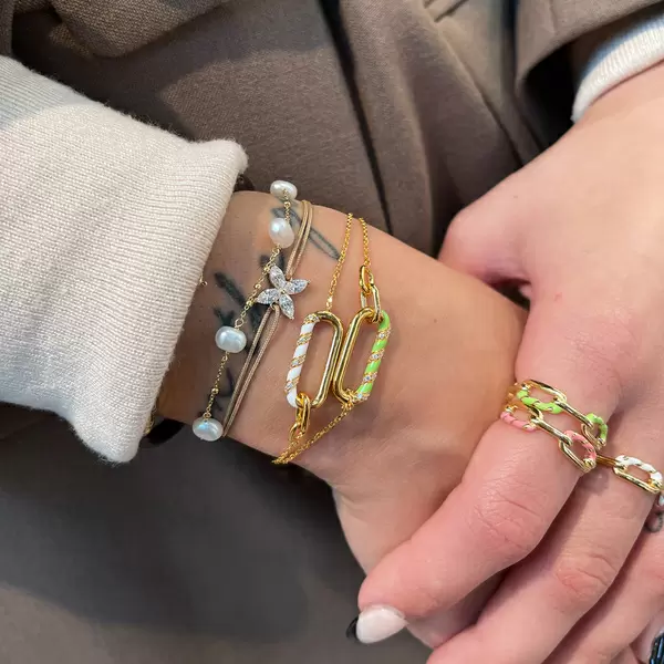 Leaf Jewelry Silber Armkette, Rosegold, Neon Twist Kauf eins, bekomm eins gratis