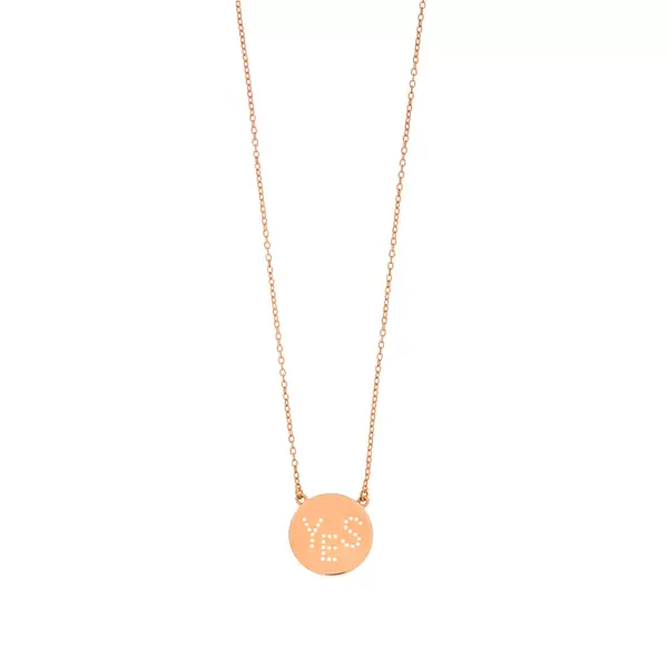 Leaf Jewelry Halskette YES, 18 K Rosegold vergoldet Riesige Ersparnisse