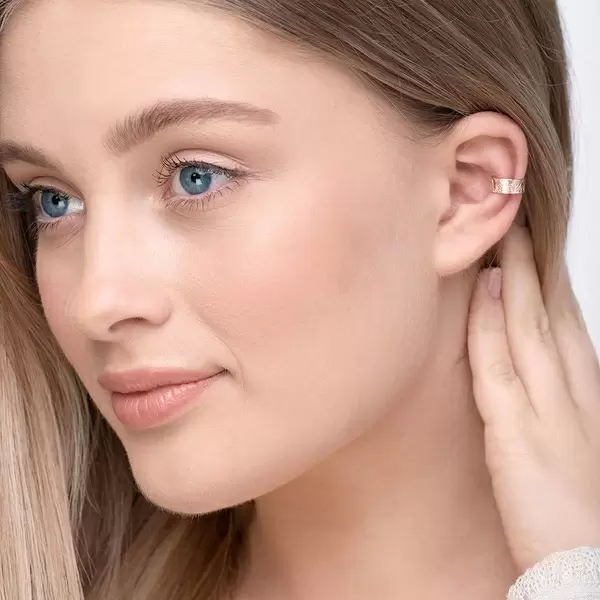 Leaf Jewelry Earcuff Matt, 4mm, 18 K Rosegold vergoldet Neueste Stile