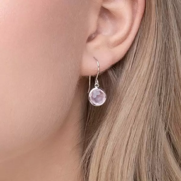 Leaf Jewelry Ohrringe Rosenquarz, 14 K Weißgold Bis zu 65% Rabatt