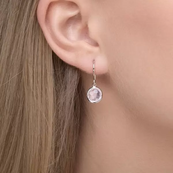 Leaf Jewelry Ohrringe Rosenquarz, 14 K Weißgold Bis zu 65% Rabatt
