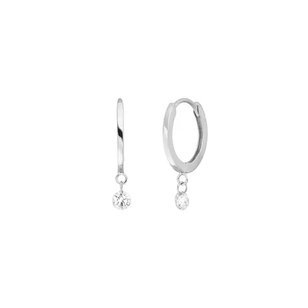 Leaf Jewelry Creole Pure mit Diamanten, 18 K Weissgold Sonderangebot der Fabrik