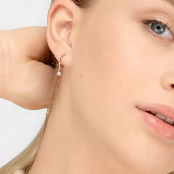 Leaf Jewelry Creole Pure mit Diamanten, 18 K Weissgold Sonderangebot der Fabrik