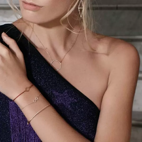 Leaf Jewelry Armkette Infinity mit Diamanten, 18 K Roségold Bis zu 55% Rabatt