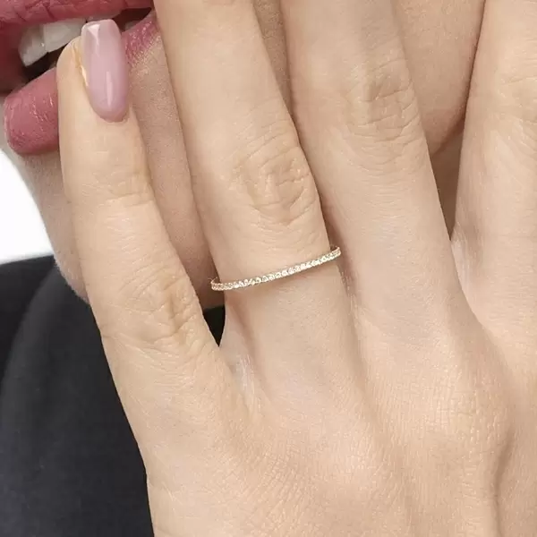 Leaf Jewelry Memoryring mit Diamanten, 18 K Gelbgold Riesige Rabatte