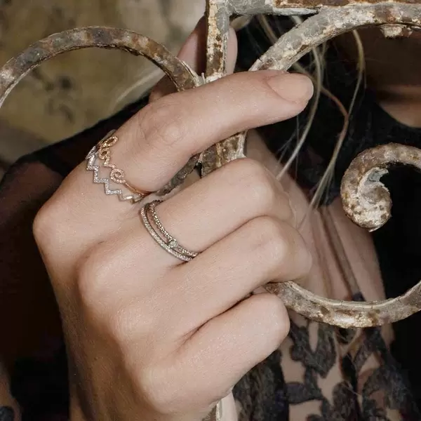 Leaf Jewelry Memoryring mit Diamanten, 18 K Gelbgold Riesige Rabatte