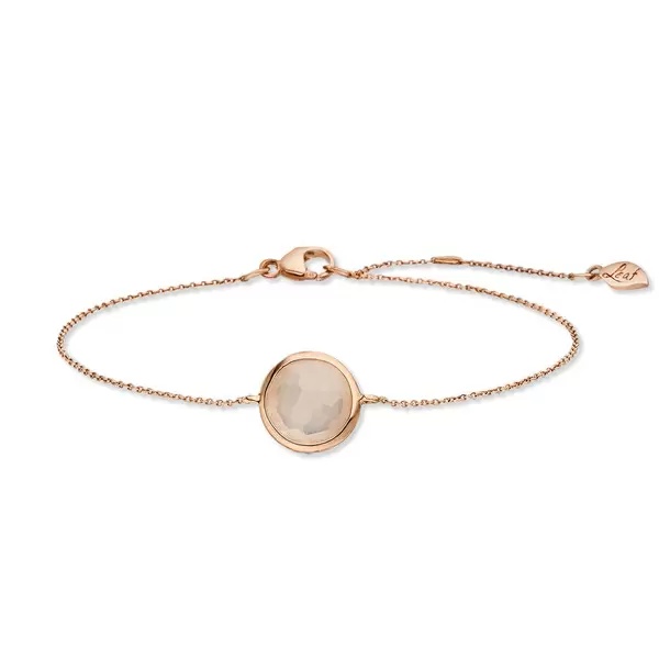 Leaf Jewelry Armkette Rosenquarz, 14 K Roségold Clearance-Verkauf