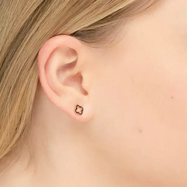 Leaf Jewelry Ohrstecker Clover, 14 K Rosegold Speichern exportieren