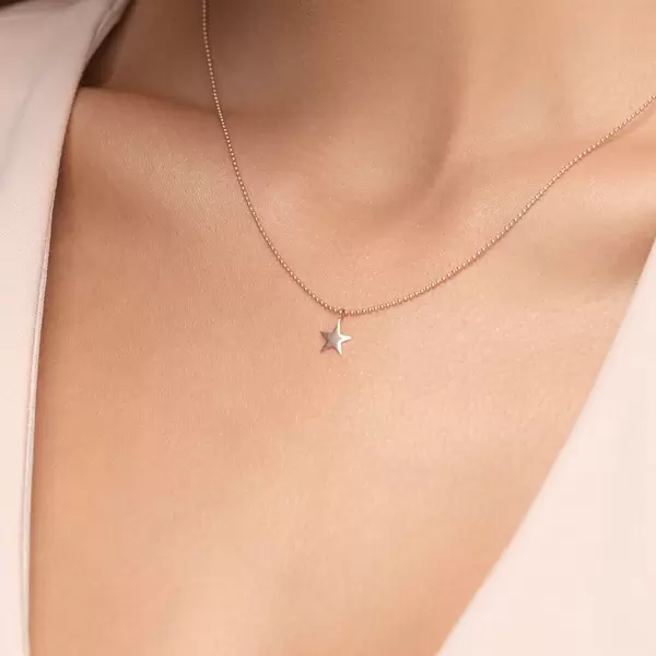 Leaf Jewelry Halskette STAR, 14 K Rosegold Black Friday Preise