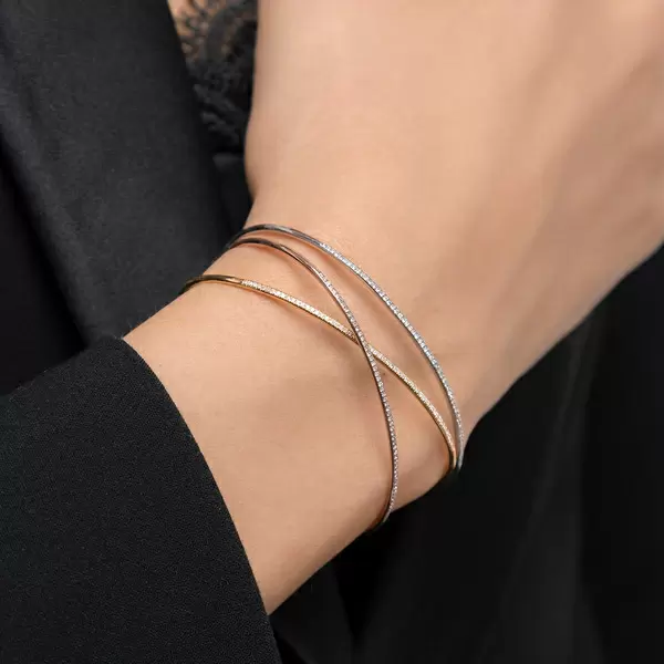 Leaf Jewelry Armreif Circle mit Diamanten, 18 K Weißgold 2025